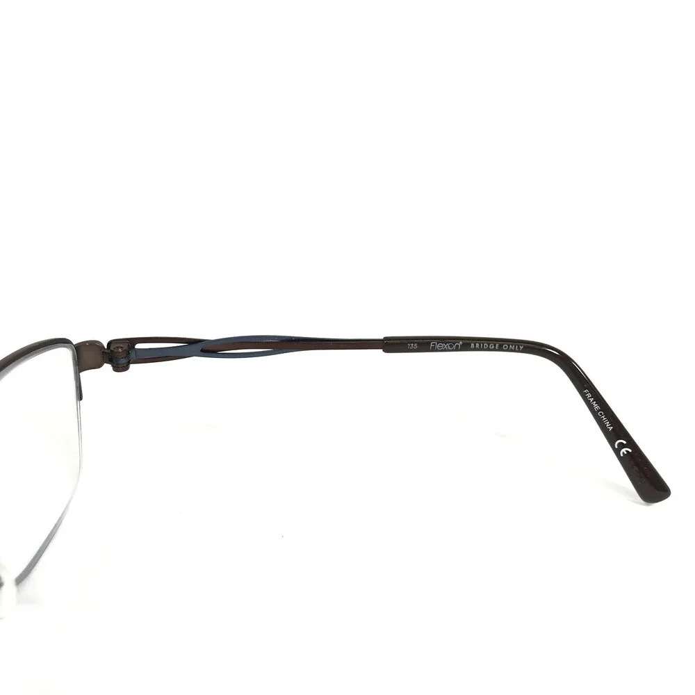 Flexon Eyeglasses Frames ROSALIND 210 Brown Blue Cat Eye Half Rim 52-18-135